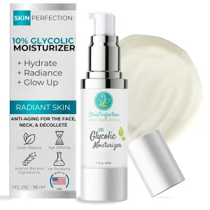 Skin Perfection Glycolic Acid Moisturizer Alpha Hydroxy Acid AHA Smooth Remove Dead Skin Cells Chirally Correct Reduce Look of Wrinkles Healthy Fresh