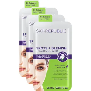Skin Republic Spots   Blemish Sheet Mask. Clinically Proven to Reduce Pimples Skin in 7 Days. Made in Korea. 3 Pack.
