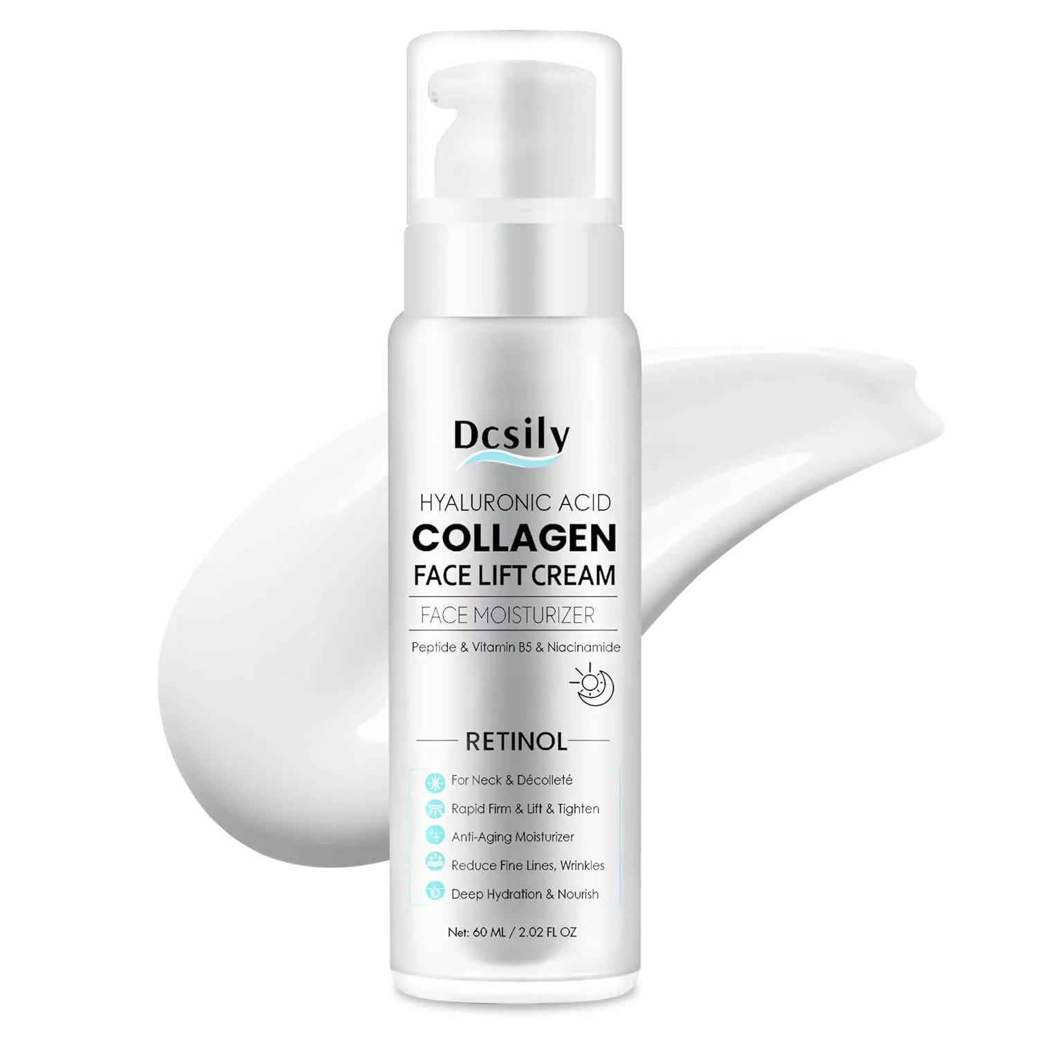 Skin Tighten And Lift Neck Cream: Face Lift Cream 6-in-1 Anti-Aging Moisturizer for Anti Wrinkle - Hydrating Neck Firming Cream with Retinol, Collagen, Peptide, Hyaluronic Acid for Neck & Décolleté