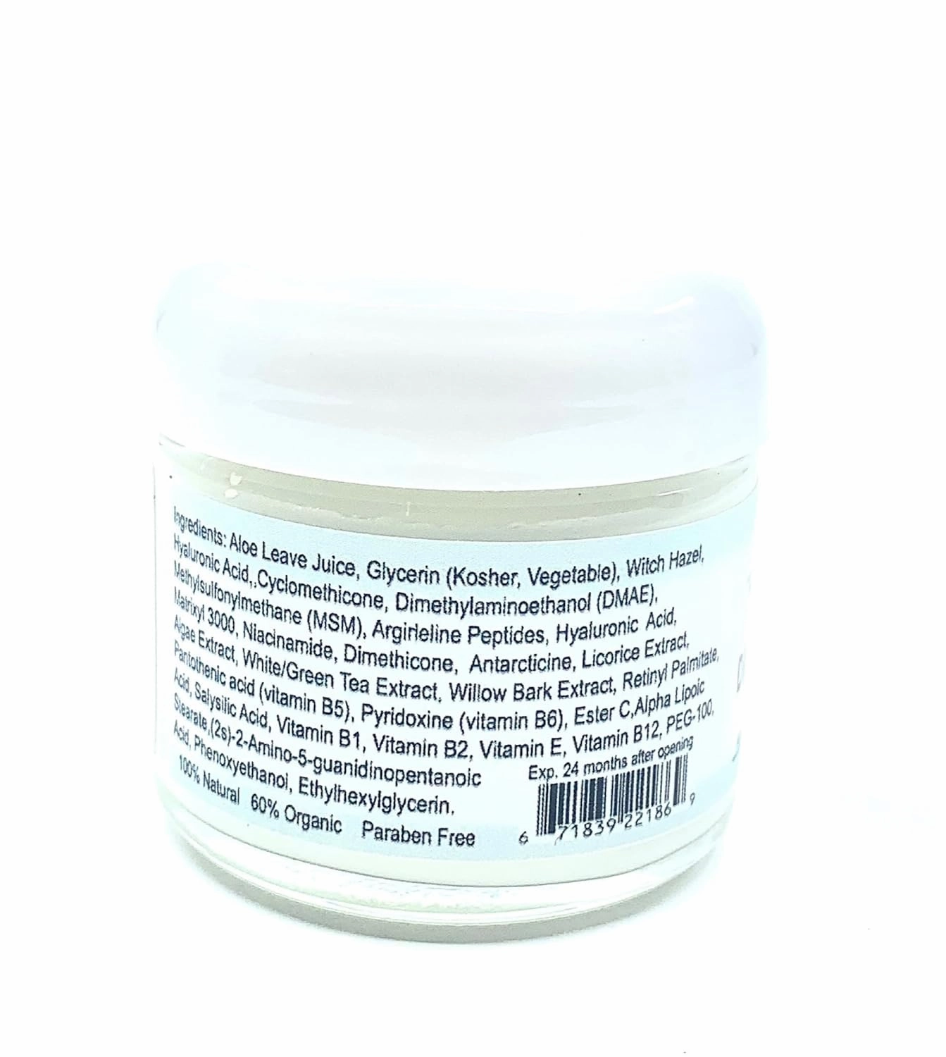 Skin Care OIL FREE-DMAE MSM NIACIN Firming Cream, 100% Pure Hyaluronic Acid, Argireline, Matrixyl 3000
