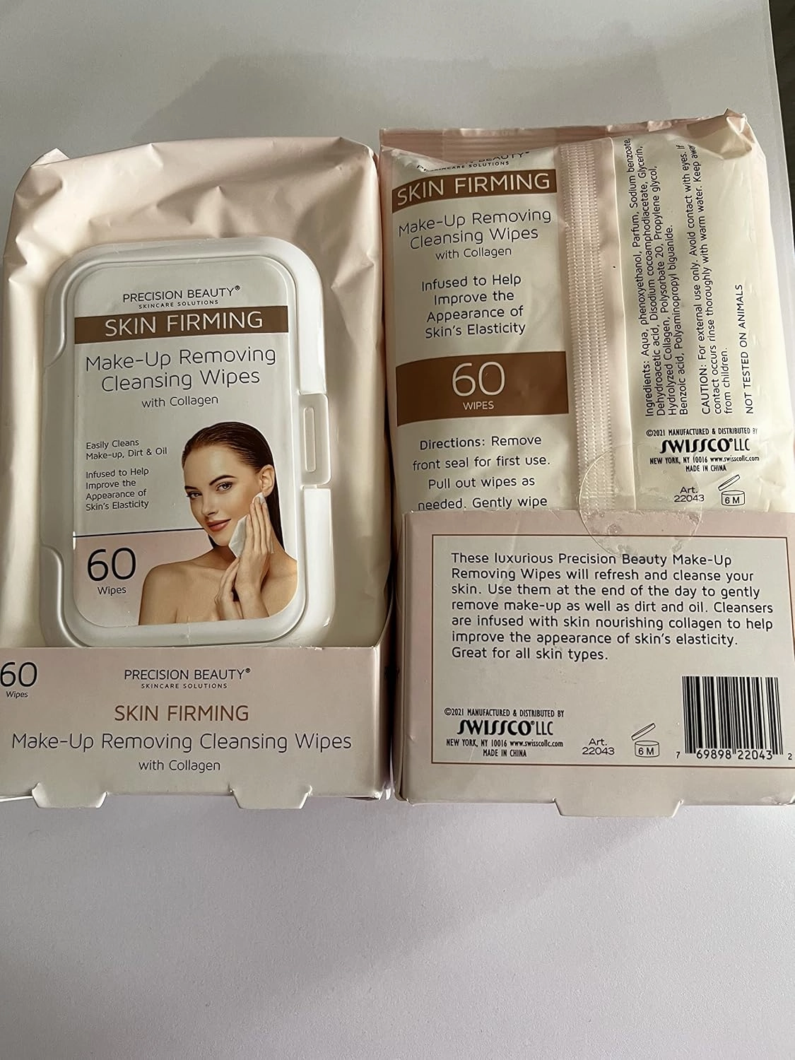 Skin Firming Make-Up Removing Cleansing Wipes with Collagen