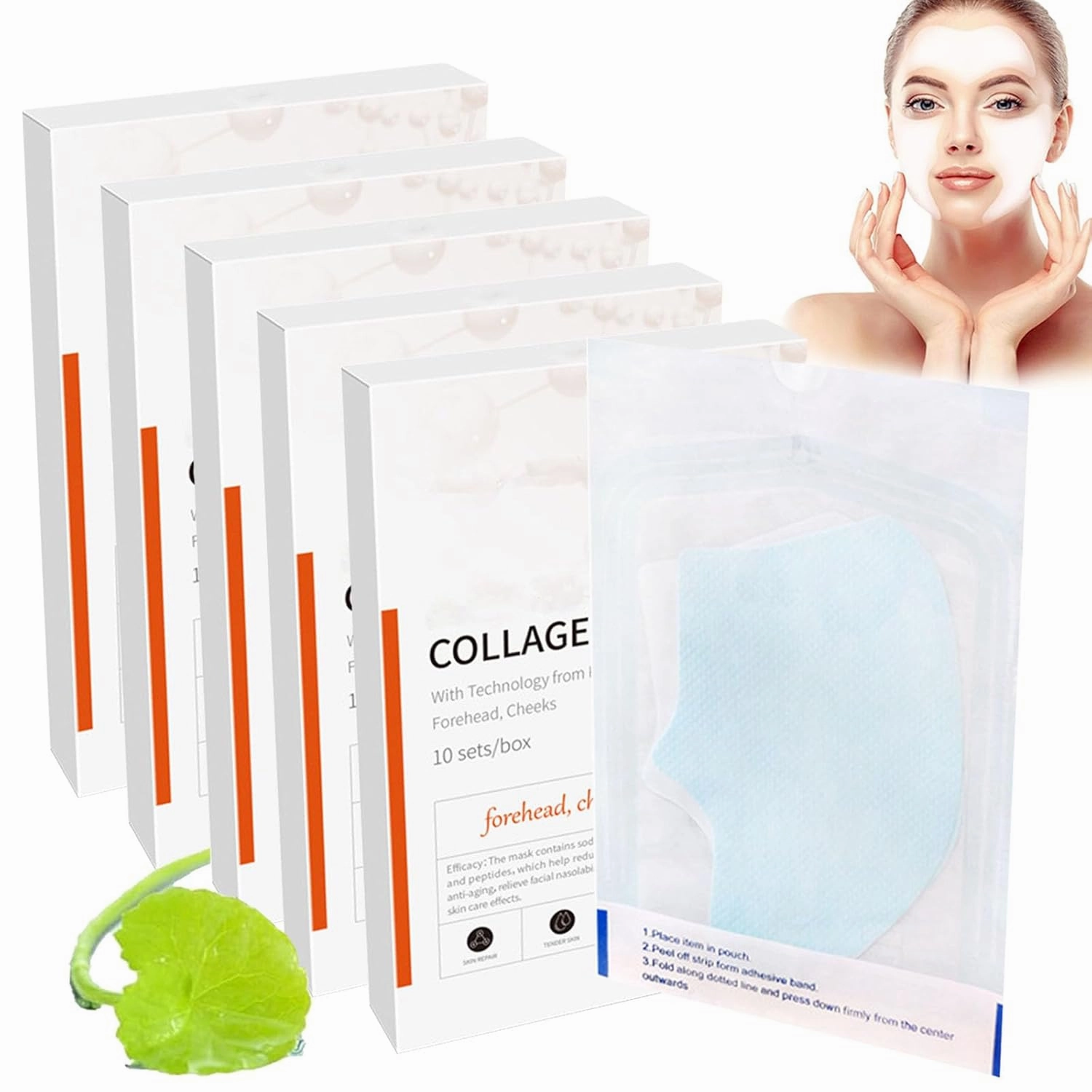 Skinifyx Hydrolyzed Collagen Patches, Skinifyx Collagen Patches, Soluble Collagen Melting Film Face, Hydrolyzed Collagen Patches Neck, Highprime Collagen Film Face Mask (5Box/50sets)
