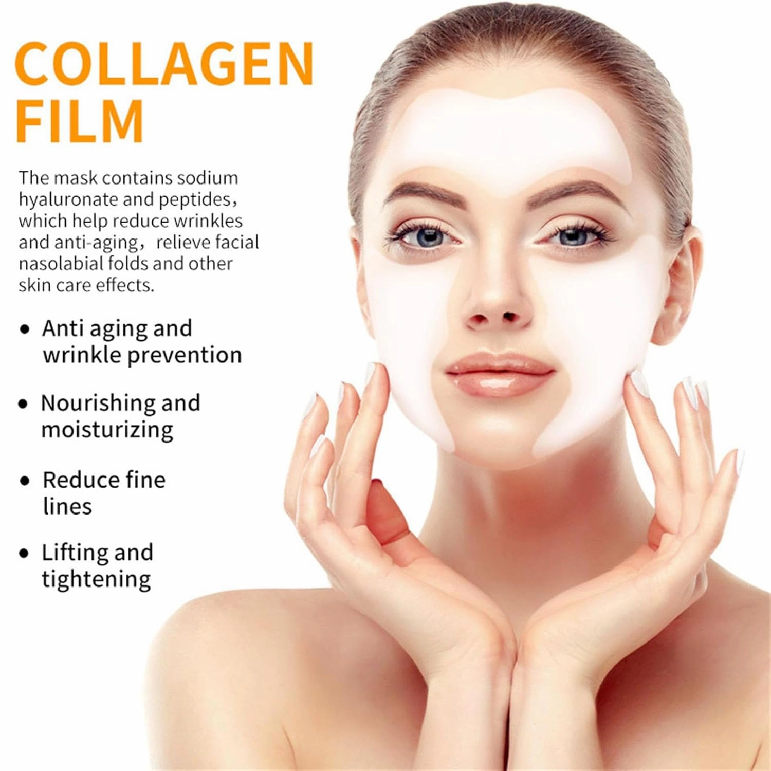 Skinifyx Hydrolyzed Collagen Patches, Skinifyx Collagen Patches, Soluble Collagen Melting Film Face, Hydrolyzed Collagen Patches Neck, Highprime Collagen Film Face Mask (5Box/50sets)