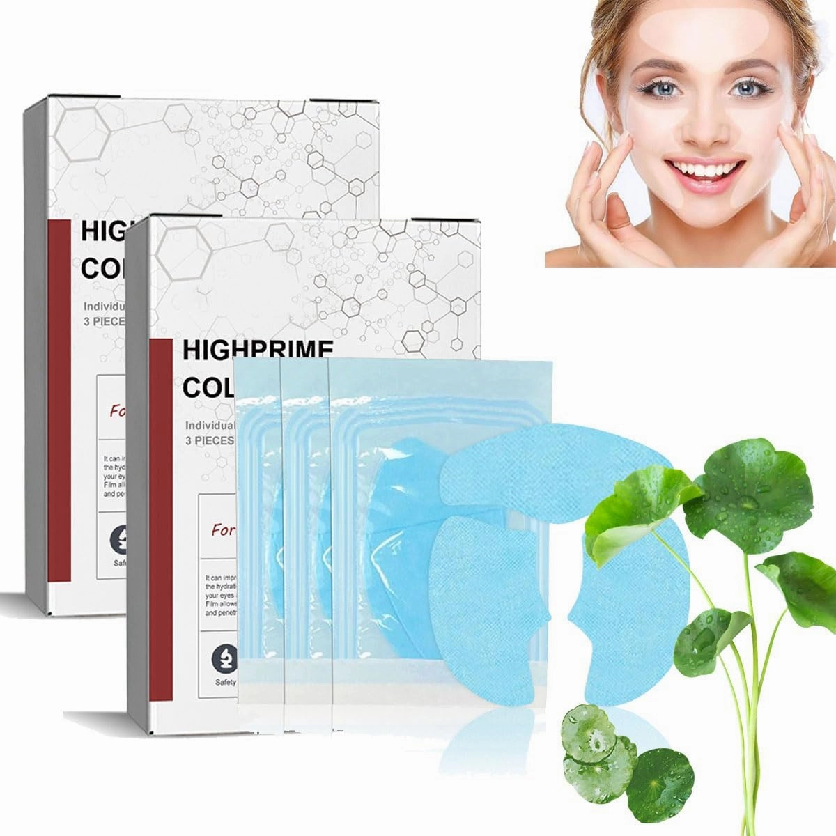 Skynpure - Pure Collagen Films, Skynpure Collagen Mask, Skynpure Highprime Collagen Film For Face, Melting Collagen Film For Face,Collagen Absorbing Films [2psc], Blue