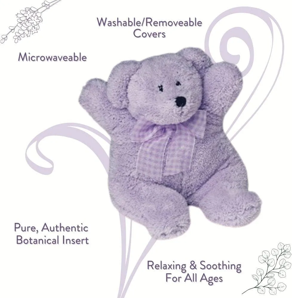 Sonoma Lavender Microwaveable Aromatherapy Pillow, Plush Bear, Lavender Scented with Removable Washable Cover, Lou The Lavender Bear