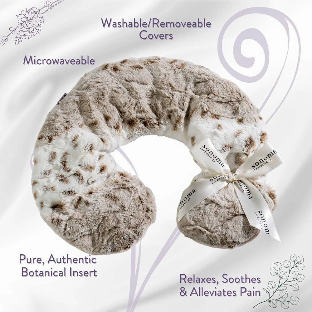 Sonoma Lavender Luxury Lavender Heatable/Chillable Neck Pillow, Microwaveable for Neck and Shoulders with Removable Washable Covers, Great for Relaxation and Pain Relief (Arctic Circle)