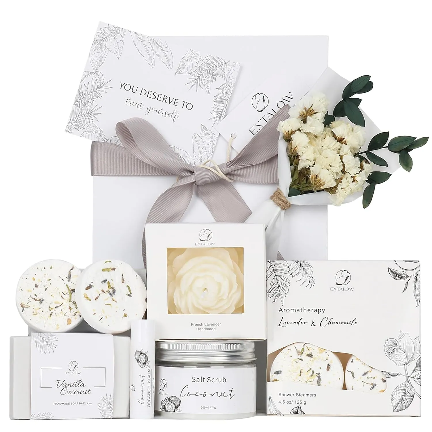 Spa Gifts for Women Bath and Body Gift Basket Mothers Day Gifts Coconut Lavender Home Spa Set Self Care Gift for Mom Sister Her Wife Birthday Gifts Spa Kit Care Package Thank You Gift