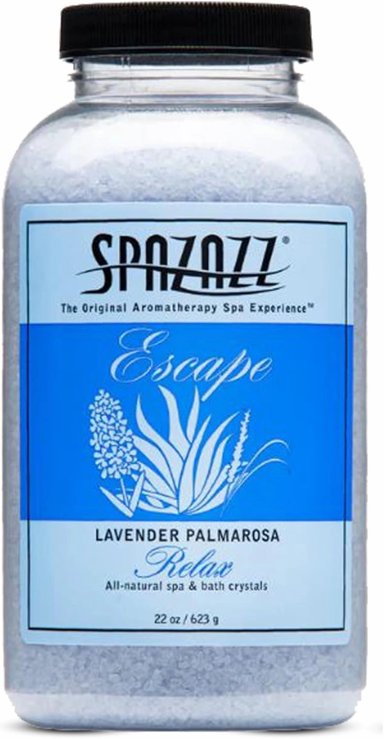 Spazazz Aromatherapy Hot Tub Crystals- 22 oz – Lavender Palmarosa– Spazazz Botanicals Lavender Bath Salt Crystals are Safe for All Bath, Hot Tub and Spa Equipment