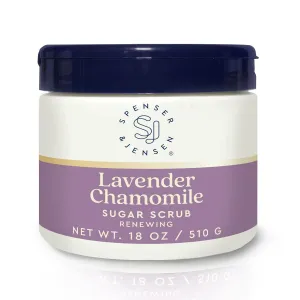 Spenser & Jensen Lavender & Chamomile Exfoliating Sugar Scrub - Hydrating & Renewing Body Scrub for Soft, Smooth & Silky Skin - Gentle Body Care - 18 Oz (Pack of 1)