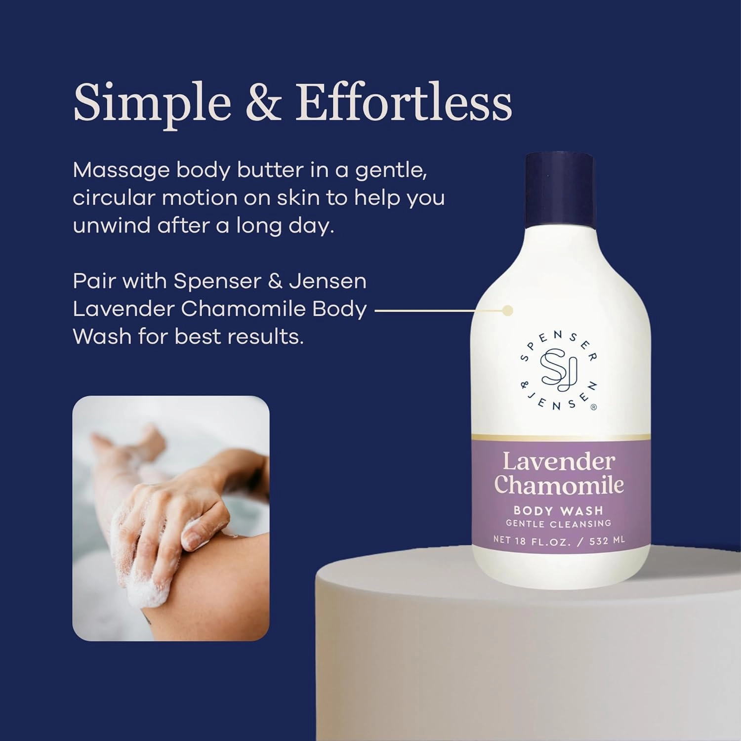 Spenser & Jensen Hydrating Lavender & Chamomile Body Butter - Gentle On All Skin Types - Moisturizing Body Lotion for Women & Men - Paraben Free - 8 Oz (Pack of 2)