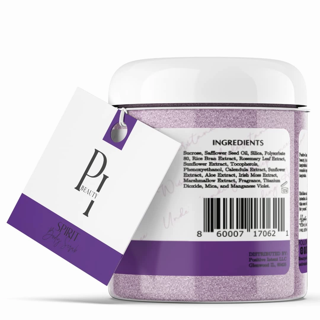 Spirit Body Scrub, Pink Orchid, Sandalwood, Plant Botanicals, Vitamins, Exfoliating Scrub, Deep Cleansing, Scars, Stretch Marks, Aromatherapy, Manifestation Gift 8oz.