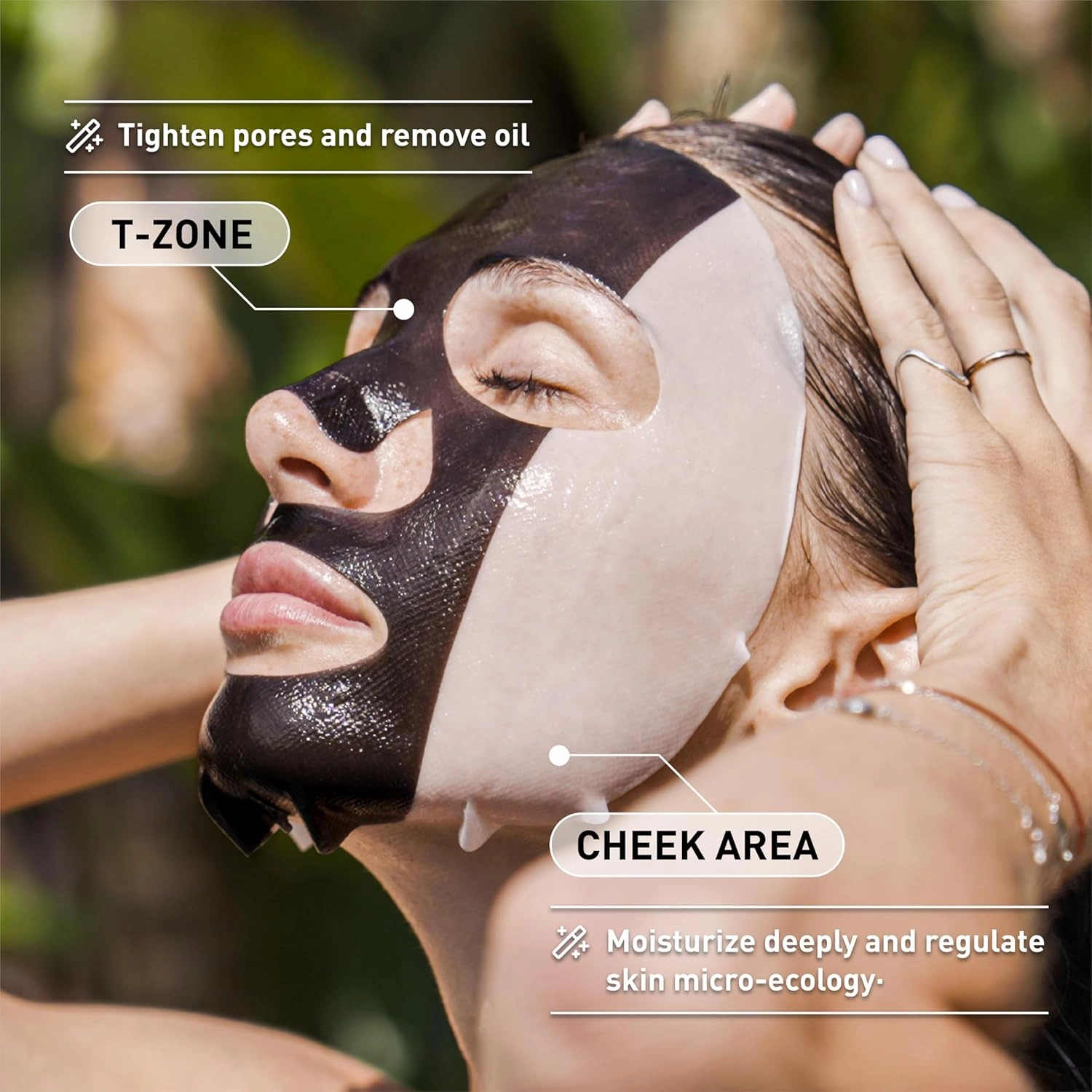 SPORTS MASK - Partitioned Care Hydrogel Face Mask - Cleanse and Moisturize When You Need It Most - Deeply Purifying and Super Hydrating after Exercise - For All Skin Types - 5 Pc