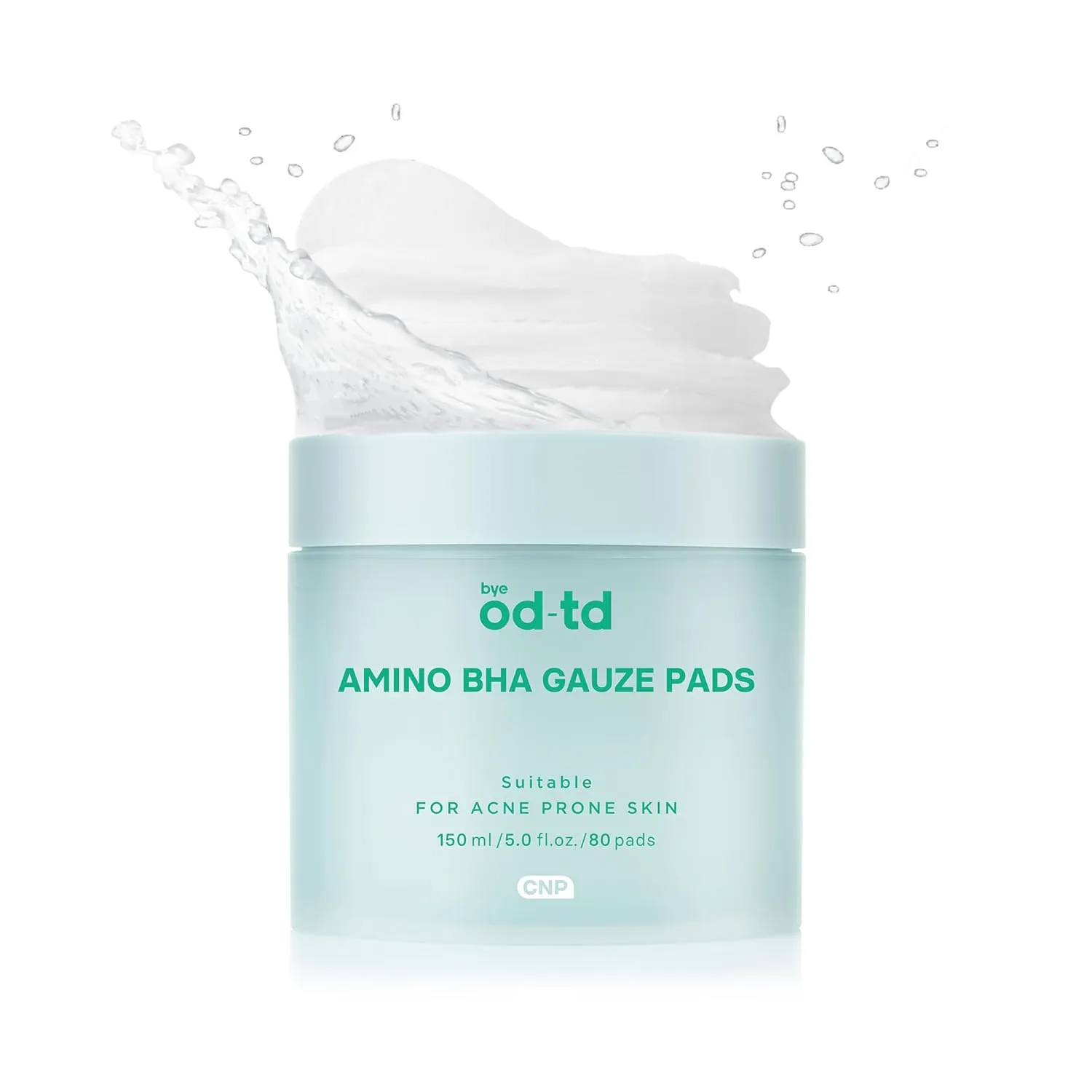 Spring Event bye od-td Amino BHA Pads (80 Count) - Pre-Soaked Oil Control Cotton Pads for Gentle Exfoliation, Soothing & Hydration, Korean Skin Care. Amino Acid, Salicylic Acid, Tea Tree