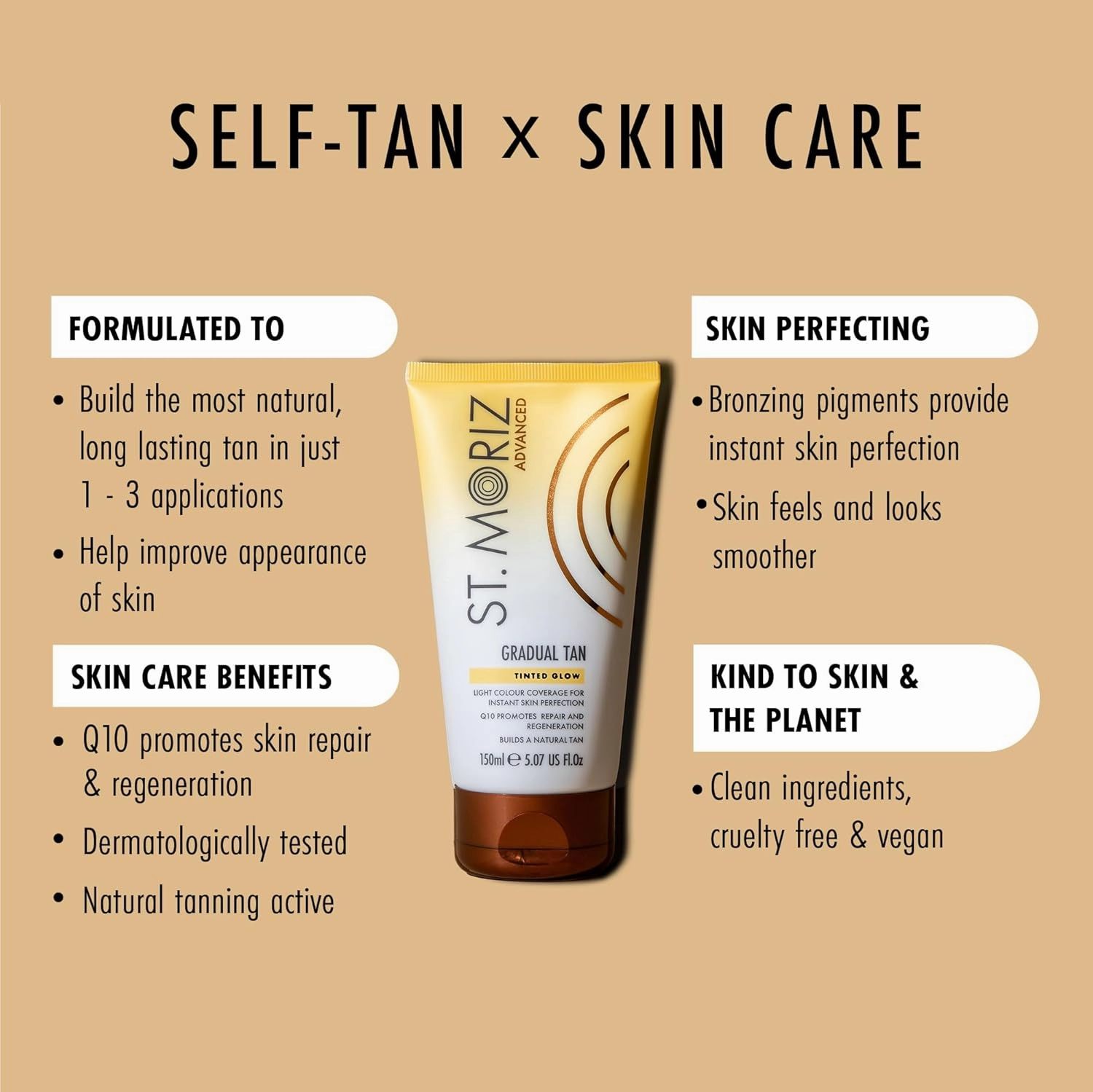 St Moriz Advanced Illuminating Gradual Self Tanner Lotion | Hydrating Vegan Sunless Tanning Moisturizer with Hyaluronic Acid & Shimmer Pigments (Tinted Glow)