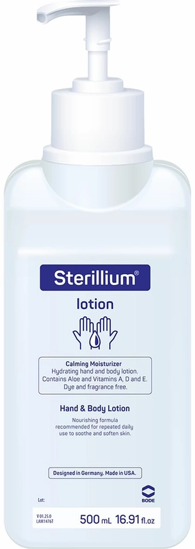 Sterillium© lotion Hand Moisturizer, Fragrance-Free Hydrating Formula with Aloe and Vitamins A, D and E, 500mL (8)