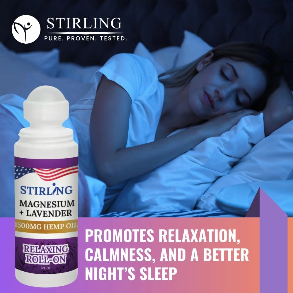 Stirling Lavender Roll On Lotion with Magnesium and Pure Hemp (1500mg, Lavender)