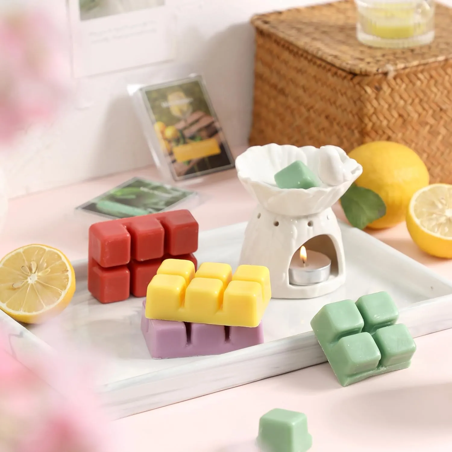 Summer Scented Wax Melts,Natural Soy Wax Cubes for Wax Warmer,Mix Scented Long Lasting Scented Wax Melts,Candle Melts Decor Gift, 2.5 oz (6 Pack)