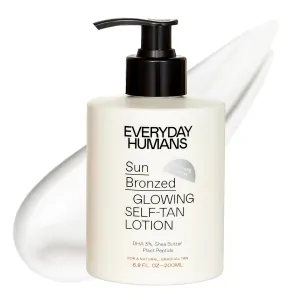 Sun Bronzed Gradual Self Tanning Lotion Australian Made 6.8 fl.oz | Moisturizing & Firming Self Tanner with Peptides | Streak-Free Luxe Sunless Tanner With Vetiver & Santal | Everyday Humans