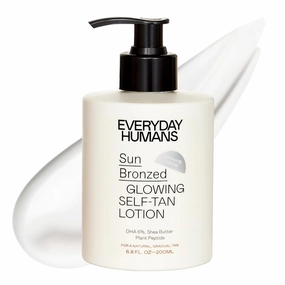 Sun Bronzed Gradual Self Tanning Lotion Australian Made 6.8 fl.oz | Moisturizing & Firming Self Tanner with Peptides | Streak-Free Luxe Sunless Tanner With Vetiver & Santal | Everyday Humans