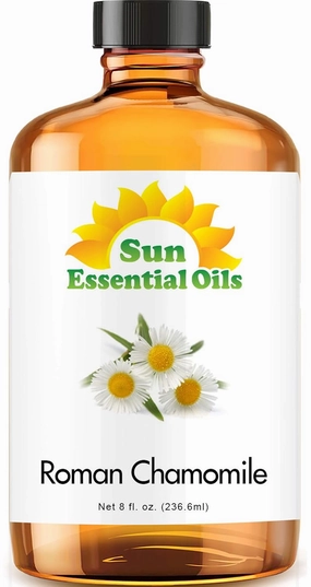 Sun Essential Oils - Roman Chamomile Essential Oil (8 oz) for Diffuser, Skin, Body, Face, Aromatherapy Massage & Humidifier, Scent for Soap, Candle, Shampoo & Lotion Making at Home