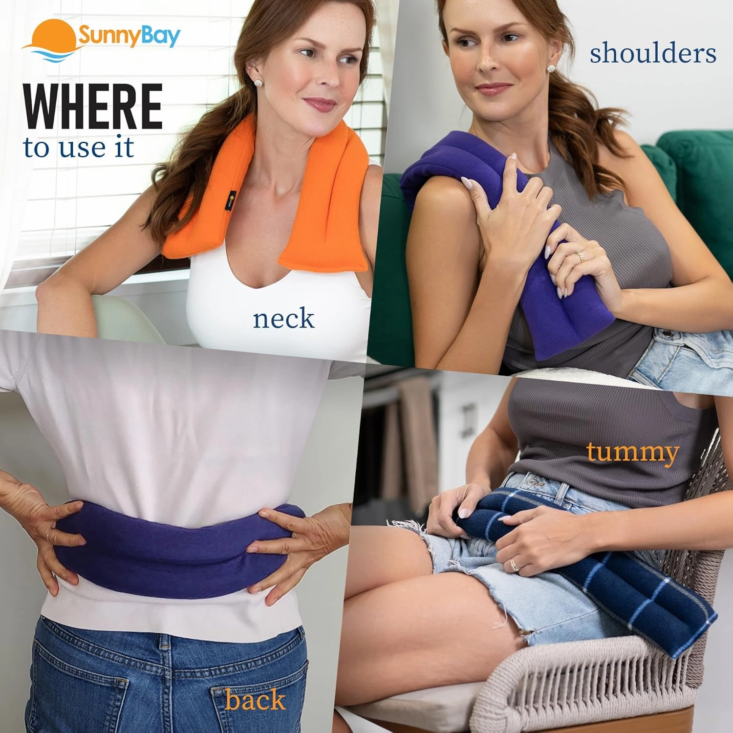 SunnyBay Microwave Heating Pad, Microwavable Heated Neck and Shoulder Wrap with Lavender, Mother's Day Gifts, Soothing Pillow Hot Bean Bag, Aroma Warmer for Pain Relief, 26x5 Inches, 2.5 lbs, Purple