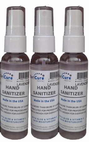 Super Moisturizing Hand Sanitizer Spray, 3 PACK, with Organic Lavender and Peppermint Essential Oils, Woman Owned Small Business, Made in the USA