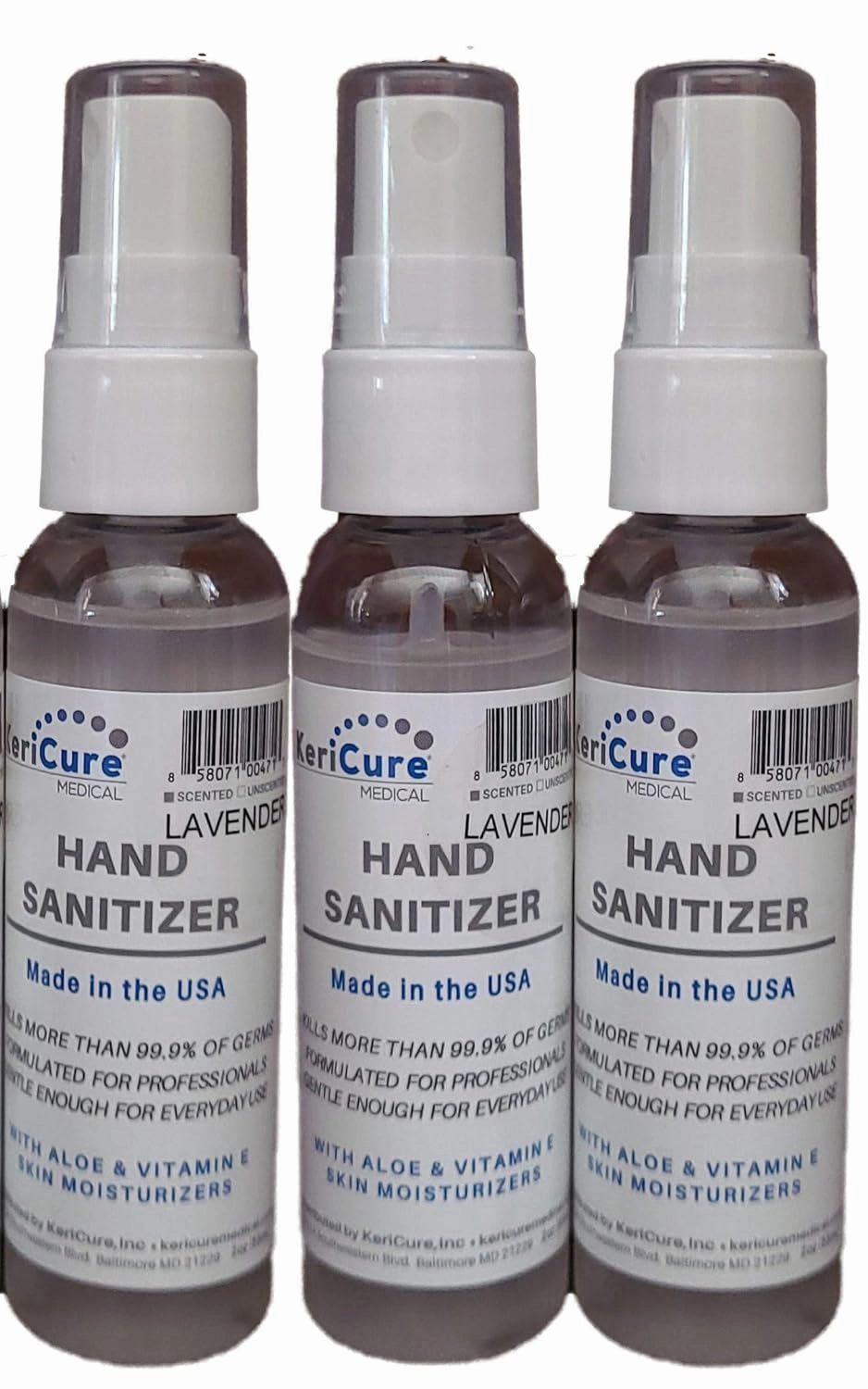 Super Moisturizing Hand Sanitizer Spray, 3 PACK, with Organic Lavender and Peppermint Essential Oils, Woman Owned Small Business, Made in the USA