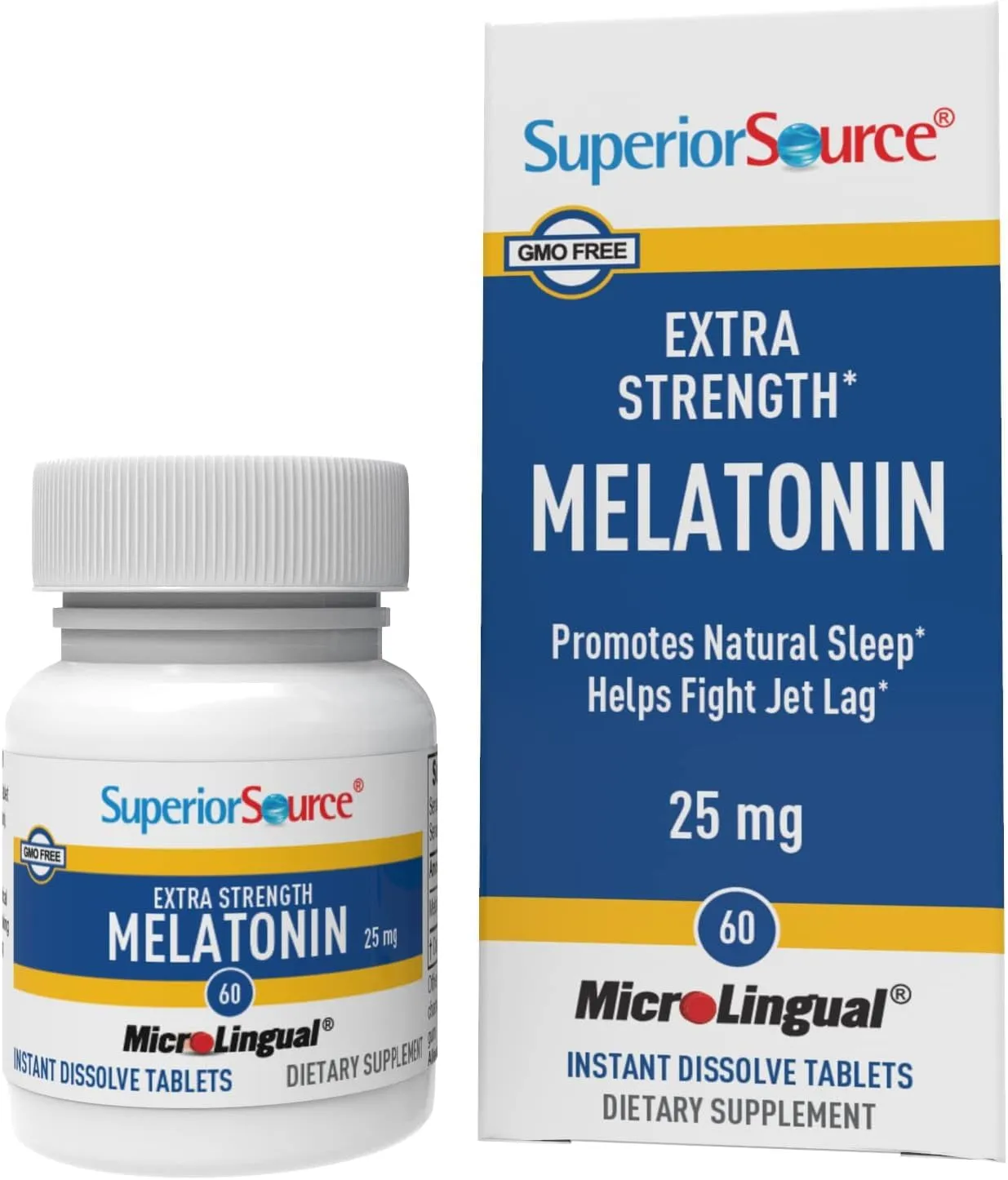 Superior Source Extra Strength Melatonin - Melatonin Supplement for Adults - Natural Sleep & Relaxation Support Formula - 25 mg, Instant Dissolve Tablets