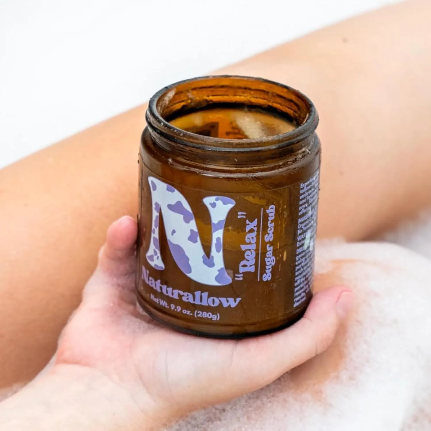 Tallow Relax Sugar Scrub - All Skin Types Soothing - Smoothing Treasure - Exquisite Buff for Dull Skin - Unveiling Luminous Complexion - Lavender & Eucalyptus - Skin Care Routine Product