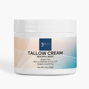 Tallow Cream – Peaceful Night – Ultra-Nourishing Night Moisturizer with Lavender & Chamomile – Calms, Hydrates & Softens Dry Skin – Natural Sleep Balm – 2oz
