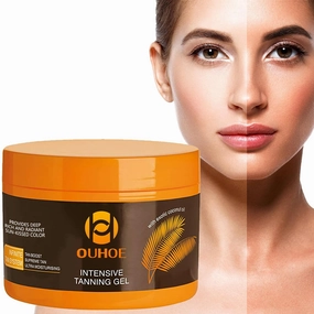 Tanning Gel, Natural Tannings Accelerator Cream, Contains Vitamin E Coconut Oil Walnut Oil, for Tanning Bed, Deeply Nourish and Keep Skin Soft (1pcs)