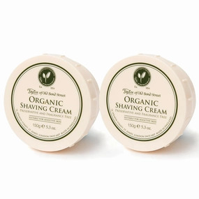 Taylor of Old Bond Street Organic Fragrance Shaving Cream Bowl 150g (2-Pack) – Rich Lather for Traditional Shaving