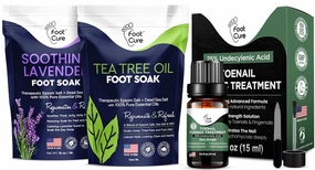 Tea Tree Oil & Soothing Lavender Foot Soak with Epsom Salt - Best Toenail Treatment & Softens Calluses & Toe Nail Repair Solution