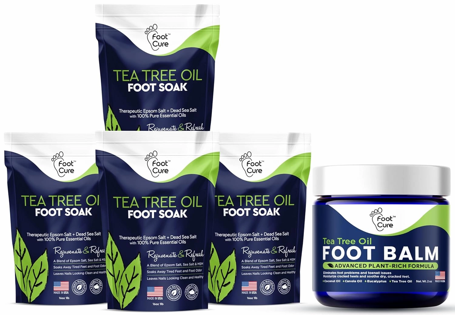 Tea Tree Oil Foot Soak with Epsom Salts- for Foot Pain, Soreness, Athletes Foot, Odors, Toe Nail Fungus, for Dry Cracked Feet - Instantly Hydrates & Soothes Irritated Skin & Athletes Foot