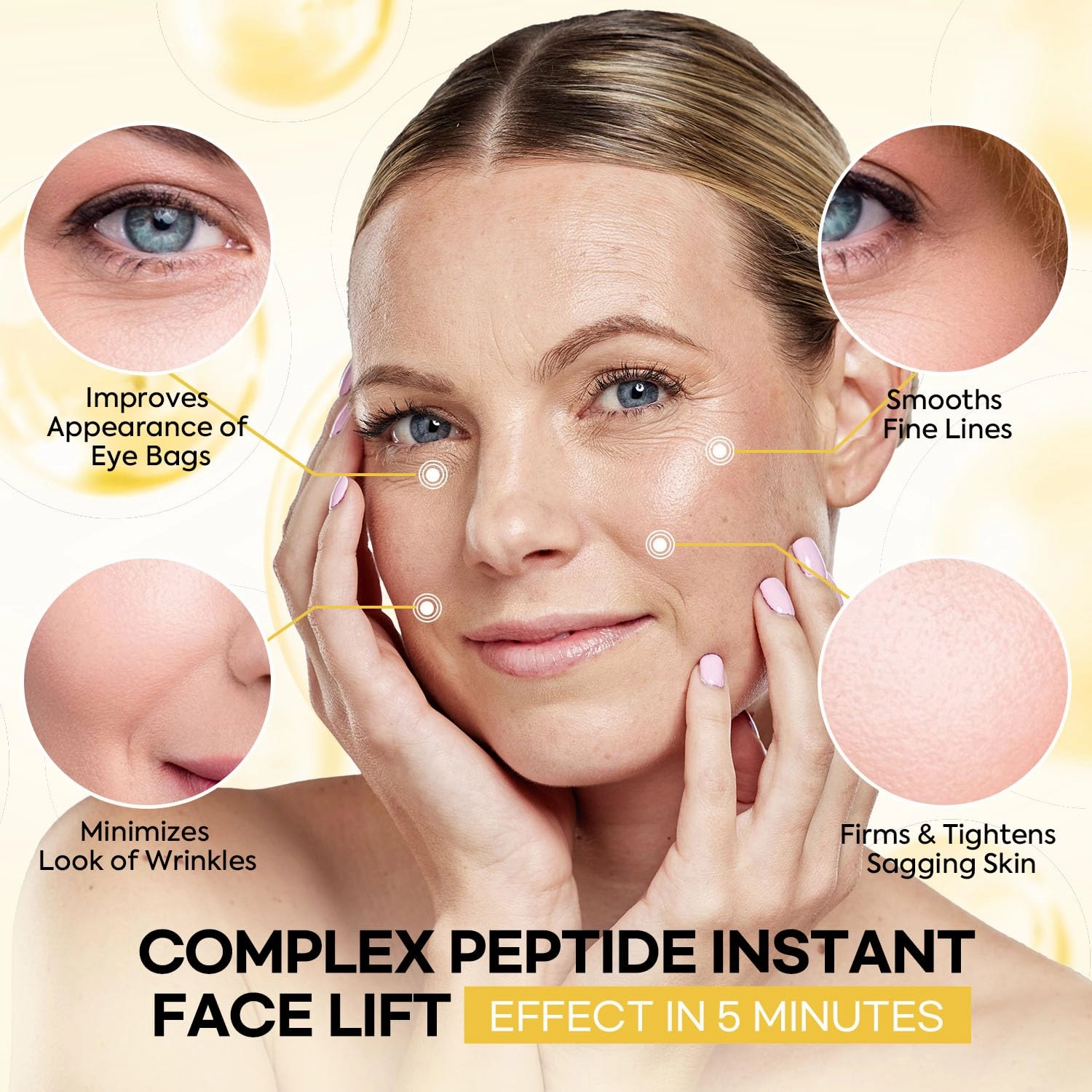 Temporary Face Tightener: Instant Face Lift Cream – Rapidly Improves the Look of Aged Skin – Tightens & Blurs Fine Lines – For Mild to Moderate Wrinkles – 2.1 oz