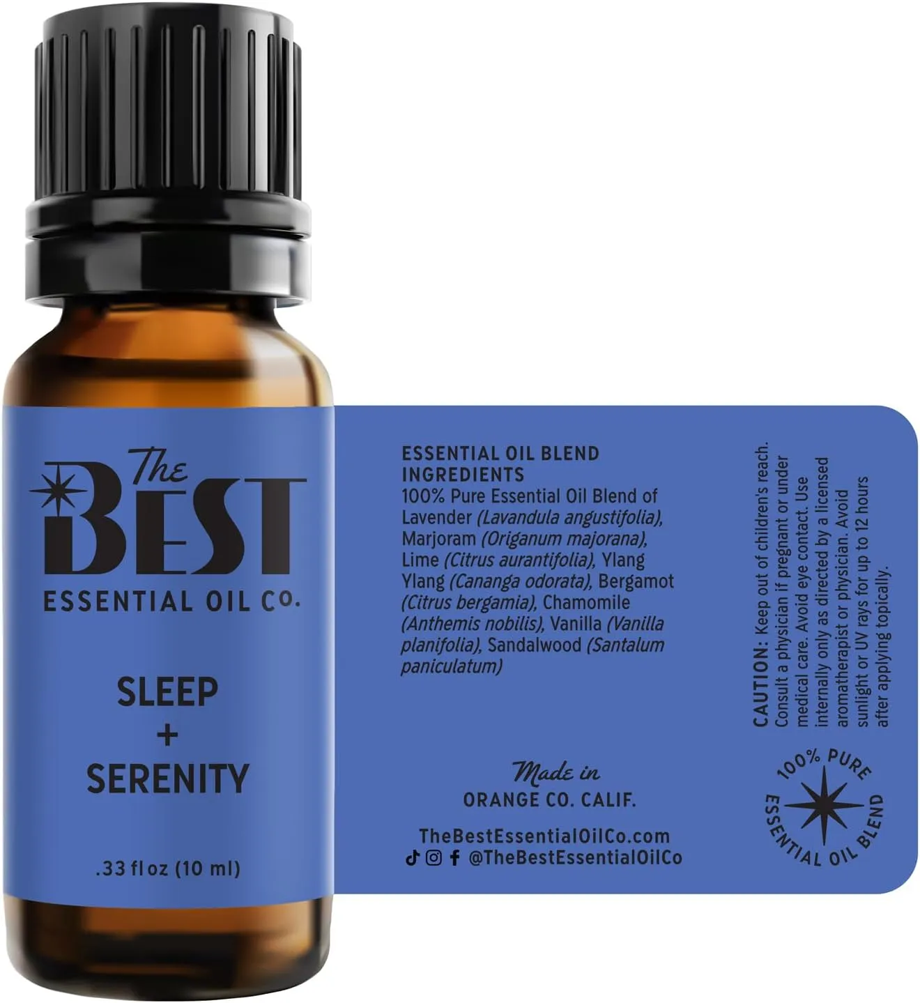The Best Sleep   Serenity Essential Oil Blend- Premium Grade- 100% Pure & Natural for Aromatherapy, Diffuser, Spa, Massage, Air Freshener- 10 ml (.33 fl oz)