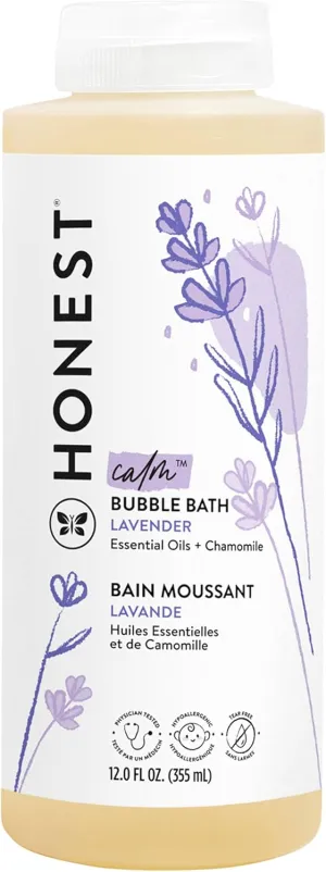 The Honest Company Foaming Bubble Bath | Gentle for Baby | Naturally Derived, Tear-free, Hypoallergenic | Lavender Calm, 12 fl oz