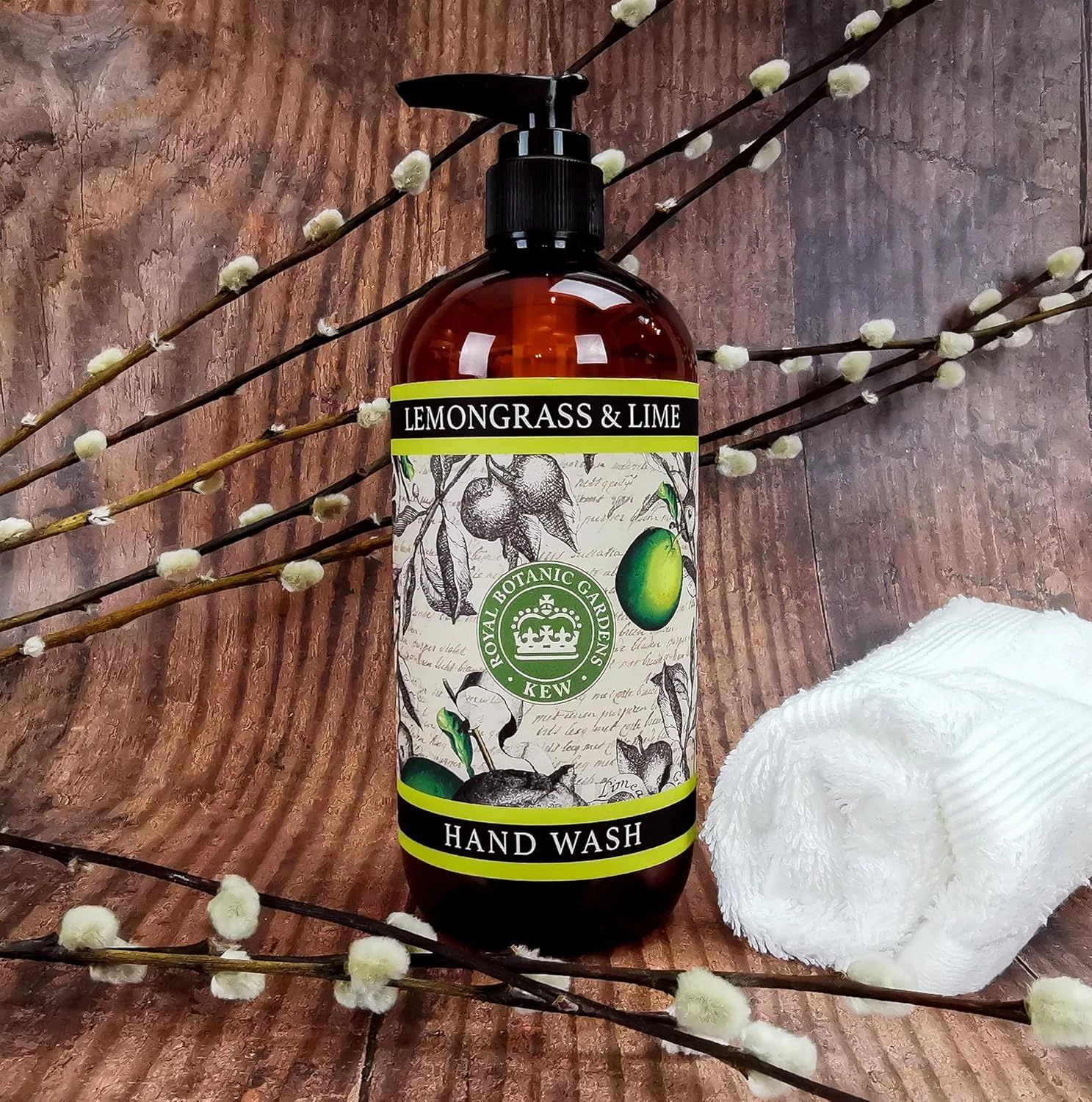 The English Soap Company, Kew Gardens Luxury Hand & Body Wash, Refreshing Hand & Body Wash with Vitamin E, Enriched with Soothing Aloe Vera, Lemongrass & Lime Scent 17 fl oz