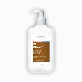 THE LOVE-CO. 5% Glycolic & 2% Lactic Acid Exfoliating Body Lotion - With Jojoba & Shea Butter - Soothing Chamomile & Cica - Vitamin E - For Brighter Skin - Active Skincare - 250ml.
