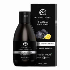 The Man Company Activated Charcoal Face Wash for Men - 100ml | Enriched with Ylang Ylang & Argan Essential Oils | Anti Pollution, Acne Oil Control | Deep Cleansing | Blackheads Removal