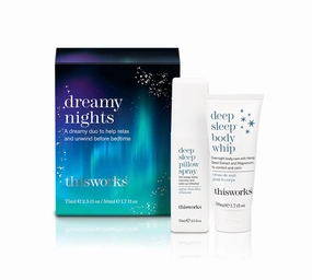 THISWORKS Dreamy Nights Gift Set Sleep Duo: Deep Sleep Pillow Spray (75ml) & Deep Sleep Body Whip Lotion (50ml) ($43 VALUE)