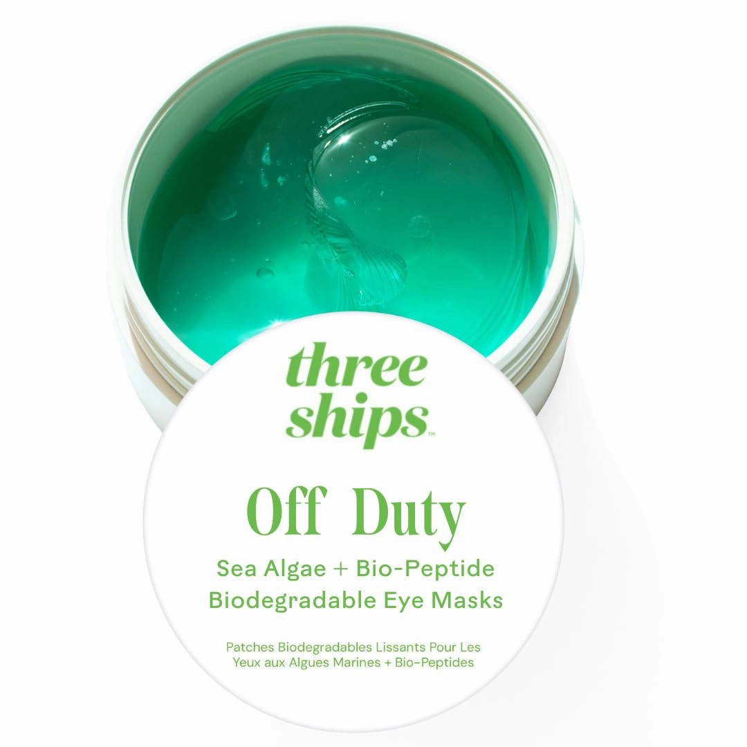 Three Ships OffDuty Sea Algae   Bio-Peptide Smoothing Eye Masks- Firming Under Eye Patches to Reduce Look of Fine Lines, Biodegradeable (30 sets)