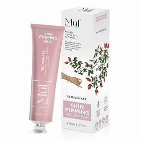 Tightening Face Mask & Scrub 50 ml - Gel Mask with Peptides & Rosehip, For all Skin Types, Reduces Fine Lines & Wrinkles, Instant Glowing Plump Skin, (15  Uses)