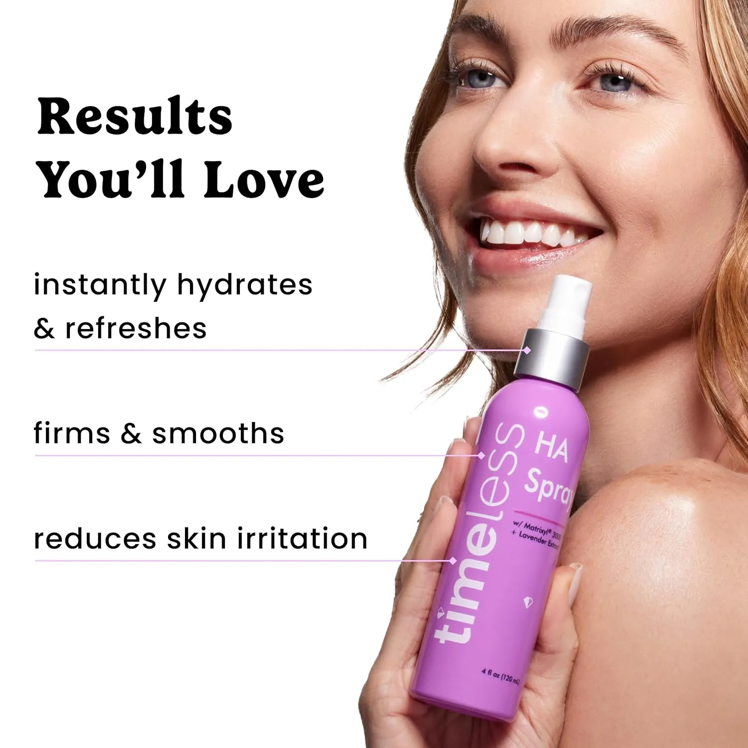 Timeless Skin Care HA Matrixyl 3000 with Lavender Spray - Skin Mist with Hyaluronic Acid - Fragrance-Free Hydrating Face Spray - Soothing Matrixyl Skin Care Mist - 4 oz