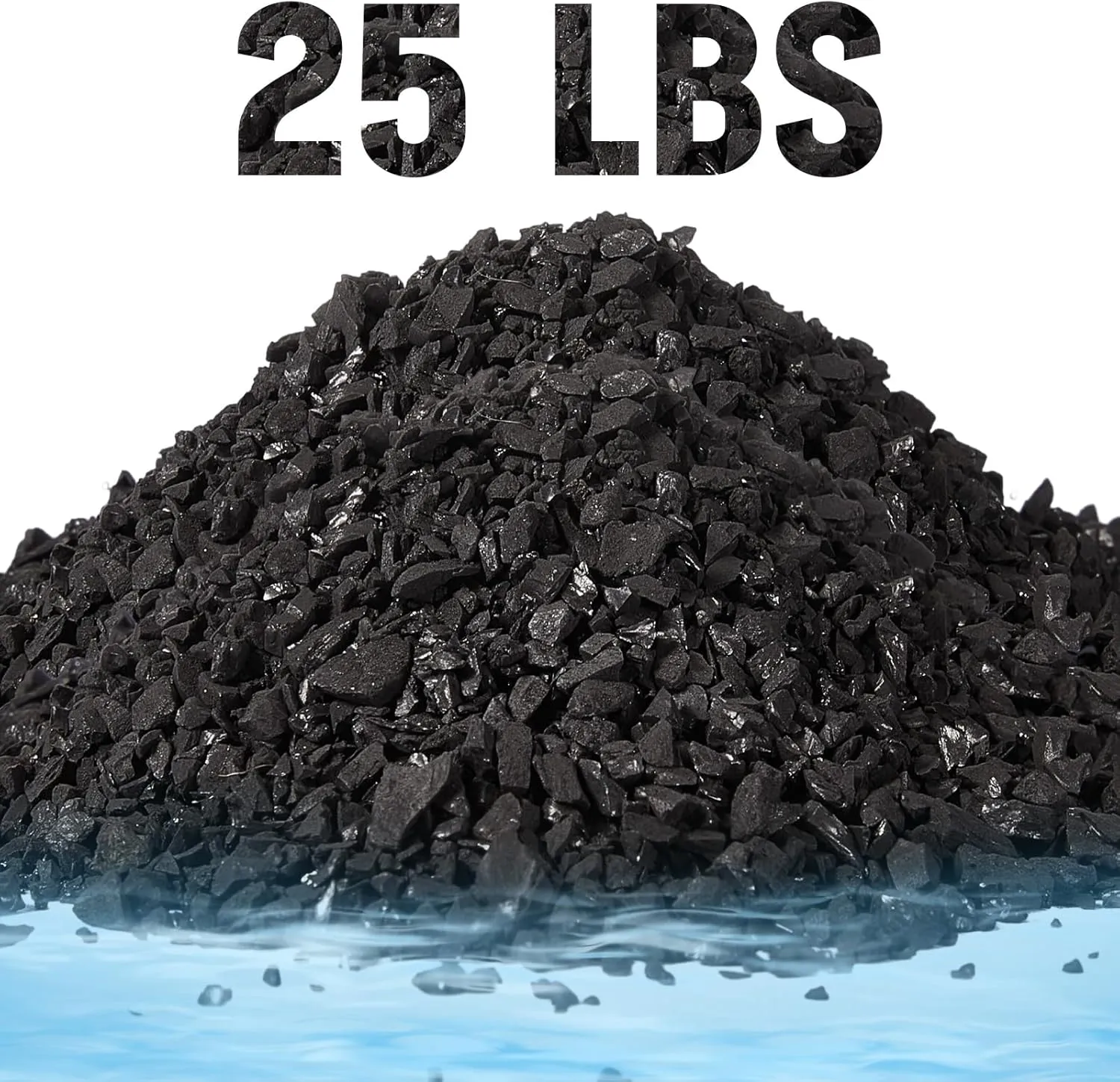 Timgle 25 Lbs Bulk Water Air Filter Activated Charcoal Coconut Hull Granular Activated Carbon 10-18 Mesh Water Distiller Charcoal Filters Media for Filtration