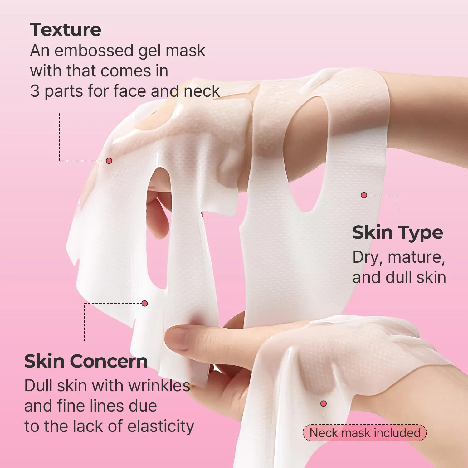 Torriden CELLMAZING Collagen Firming Gel Facial & Neck Sheet Mask (pack of 4) | Covering Neck Mask | 5D Collagen Complex, Amino Acid Complex, Peptide
