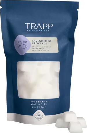 Trapp | No. 25 - Lavender de Provence | Scented Wax Home Fragrance Melts | 4 oz. Bag | Scent Notes of French Lavender, Clary Sage, and Vanilla Orchid | Soy Wax Blend | Made in USA