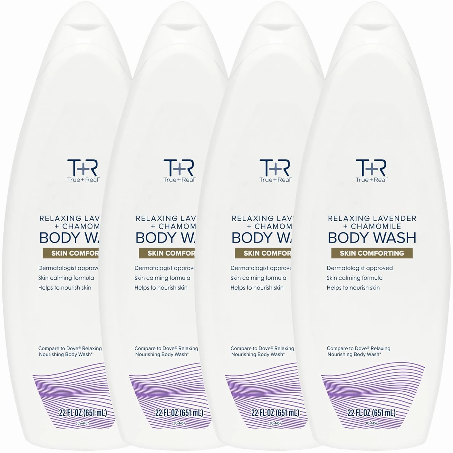 True Real Relaxing Lavender Body Wash, 22 oz, 4 Pack