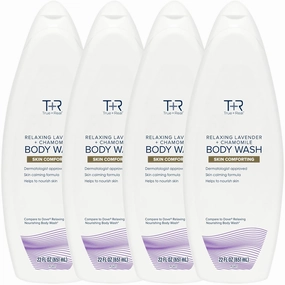 True Real Relaxing Lavender Body Wash, 22 oz, 4 Pack