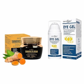 Turmeric   Vitamin C Eye Cream & Peptide Eye Gel – Hydrating & Soothing Formula for Under Eye Care, Puffiness & Fine Lines